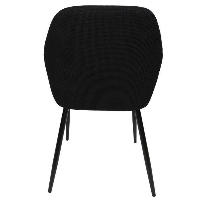 Juego de 4 sillas de comedor negras con tejido de malla texturizada 3D - ELECTRON