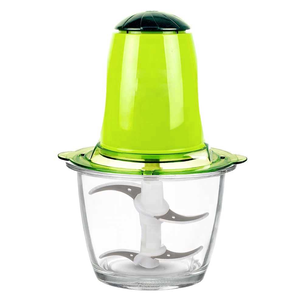 Hachoir électrique 220 V 350 W pour la cuisine, en verre argenté, vert et rouge, idéal pour les légumes, les fruits et la viande.
