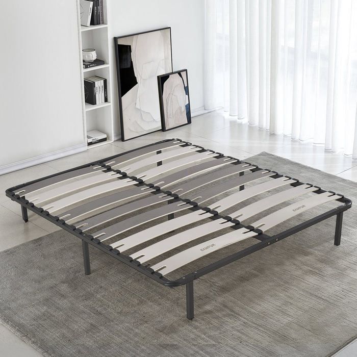 Base de cama Morpholattes 160x200cm | 5 zonas de apoyo | Duradera y cómoda | Somier de láminas flexibles extra ancho | Fácil montaje
