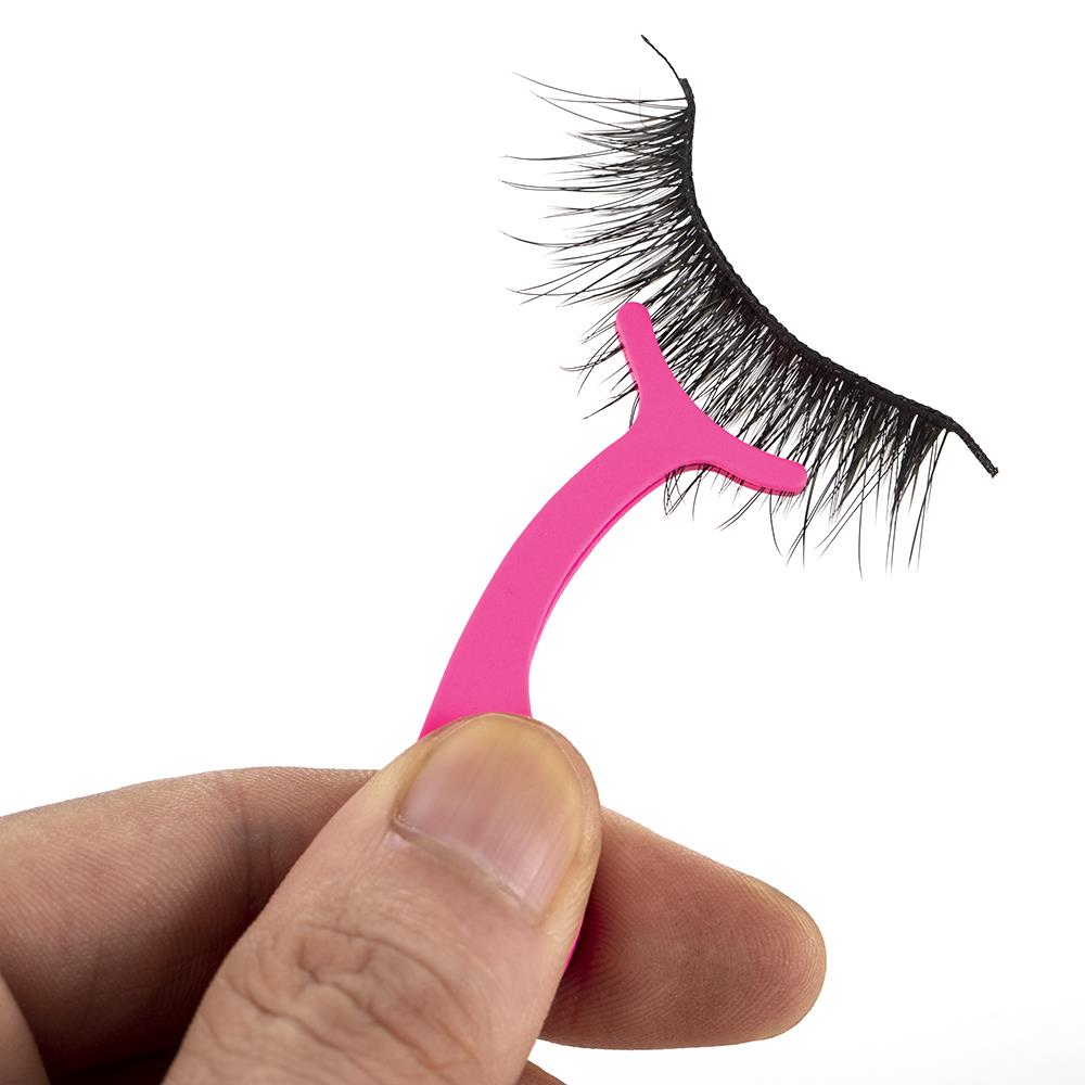 1x Roestvrijstalen pincet voor wimperextensions – Hulpmiddel/klem voor oefenen en aanbrengen – Zwart/Rosé Rood