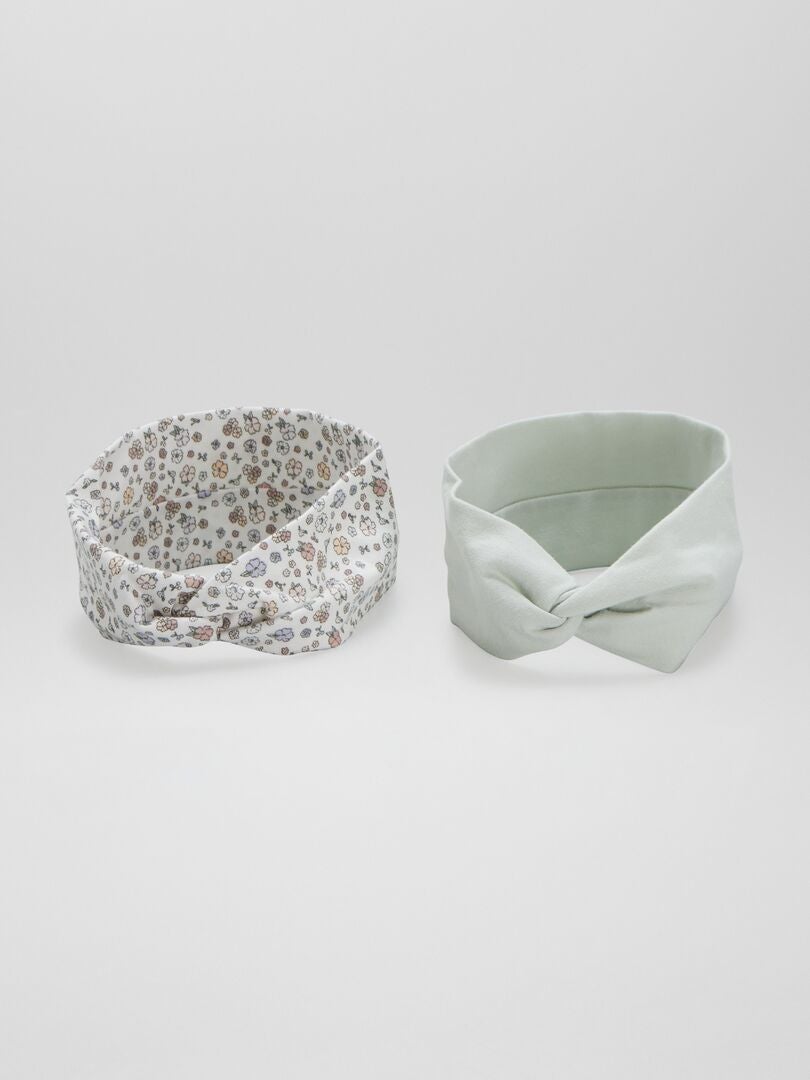 Conjunto de 2 diademas de punto con cruz - BLANCO