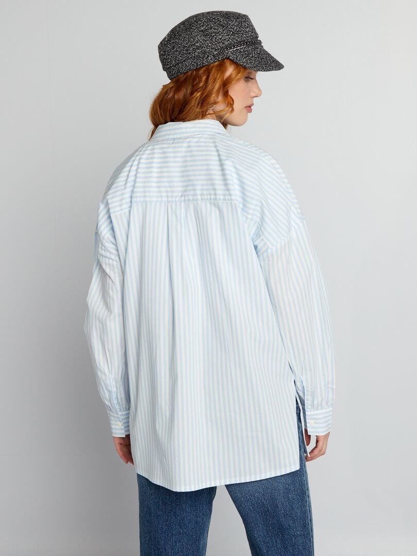 Camisa oversized de popeline - AZUL