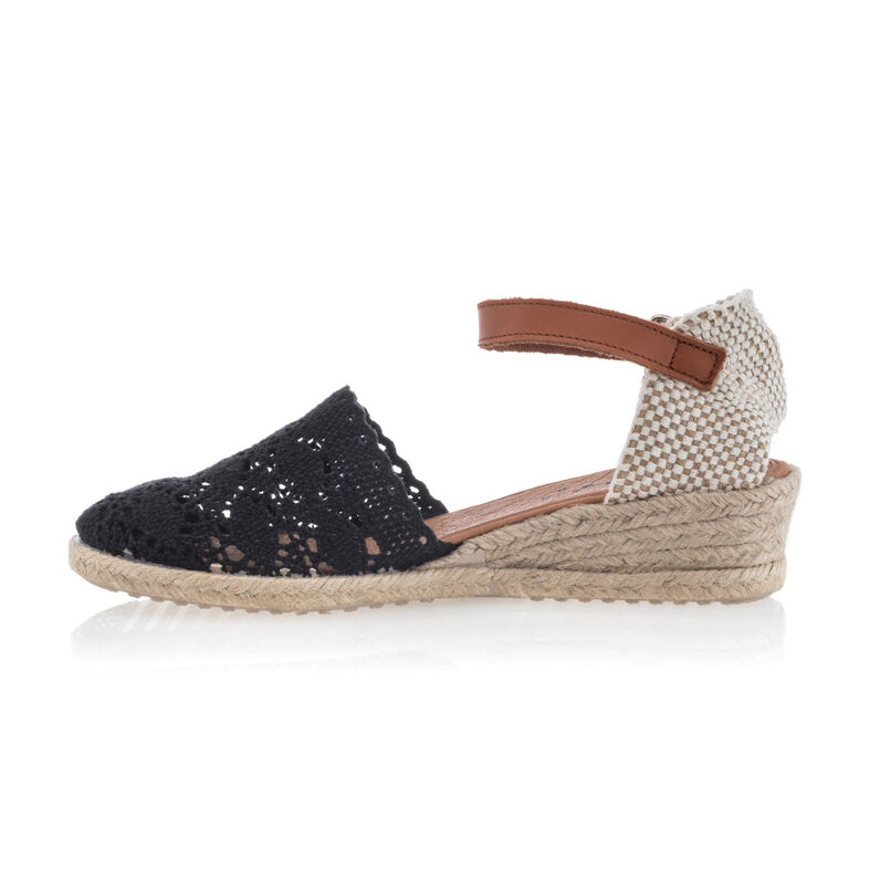 Schwarze Espadrilles für Damen mit Seilsohlen