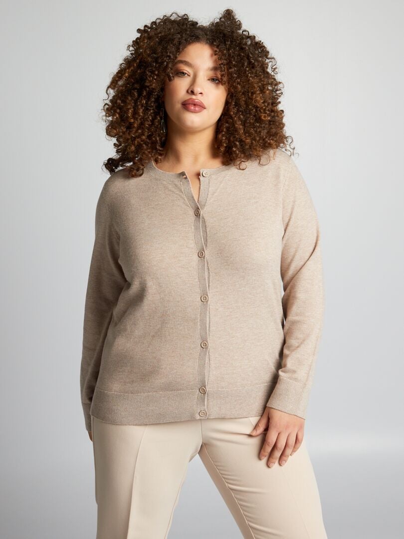 Fijngebreid vest - BEIGE