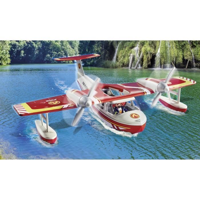 PLAYMOBIL 71463 Seaplane with Firefighter - Action Heroes - Firefighters - Ages 4+
