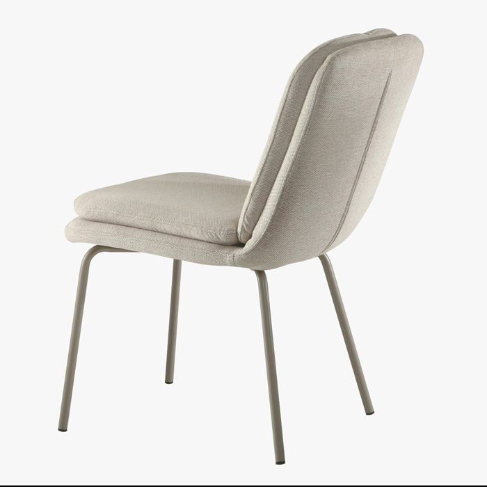 CALICOSY - Set of 4 fabric chairs with beige metal legs, H85 cm - LYSA - Beige