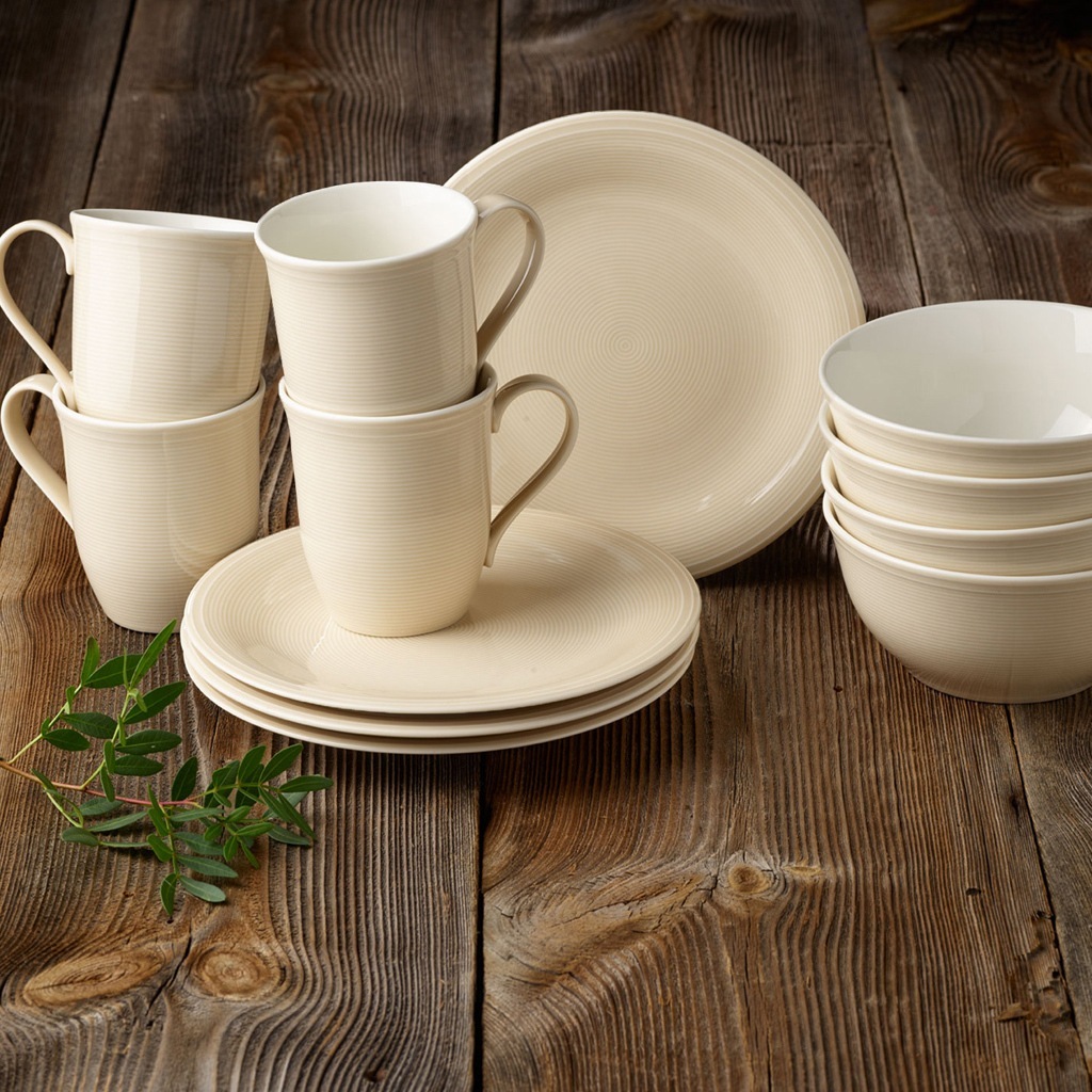 Villeroy & Boch galda piederumu komplekts, brokastu komplekts, 12 daļas, Color Loop Sand - 1 daļa
