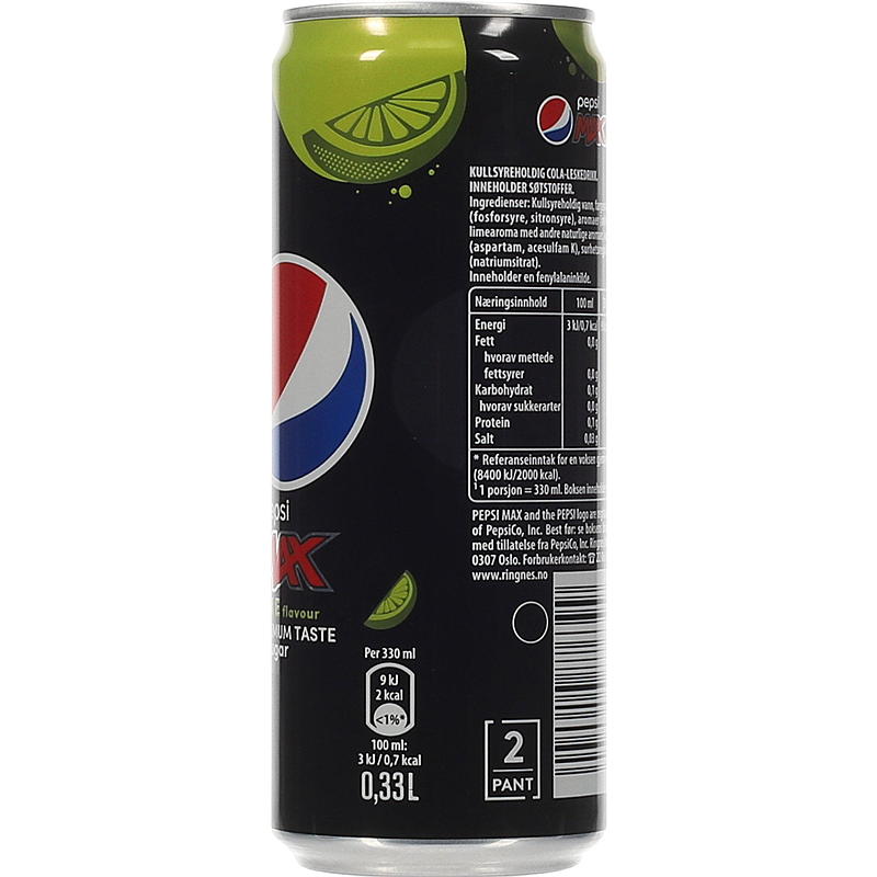 Pepsi Pepsi max lime 0,33 l æske