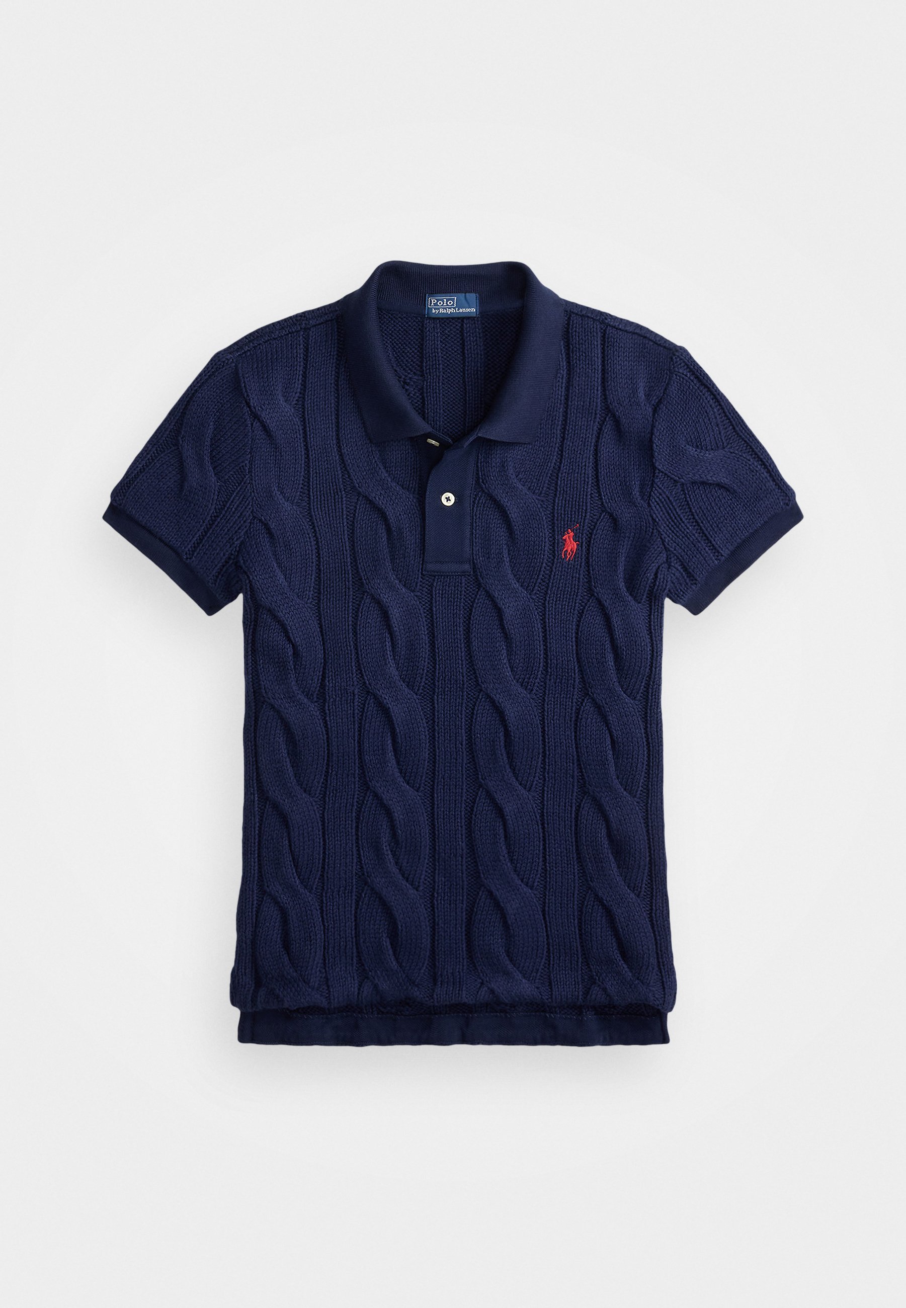 Polo Ralph Lauren CABLE KNIT COTTON POLO SÄRK - Polosärk - newport navy