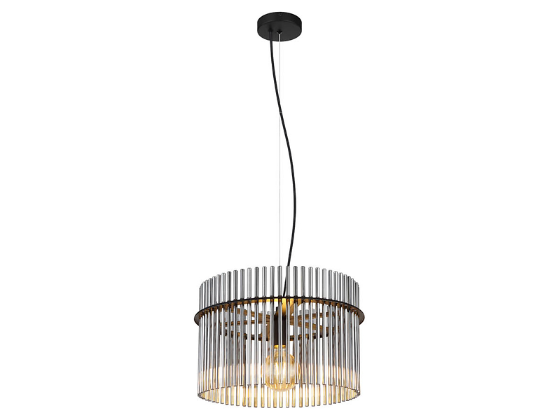 Lampa wisząca Gorley metalowo-szklana  czarna