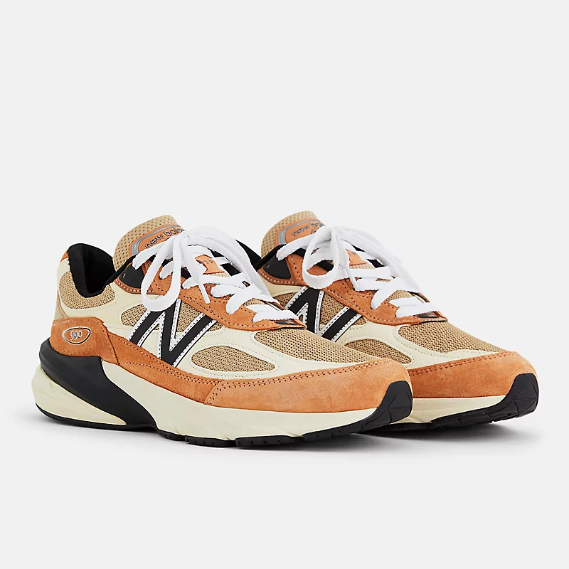 Unisex Hecho en EE. UU. 990v6 - Sepia z pomarańczowym