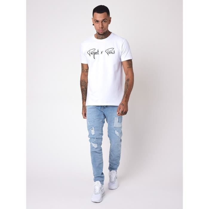 PROJECT X PARIS - Calça jeans slim com painéis estilo patch - Masculina