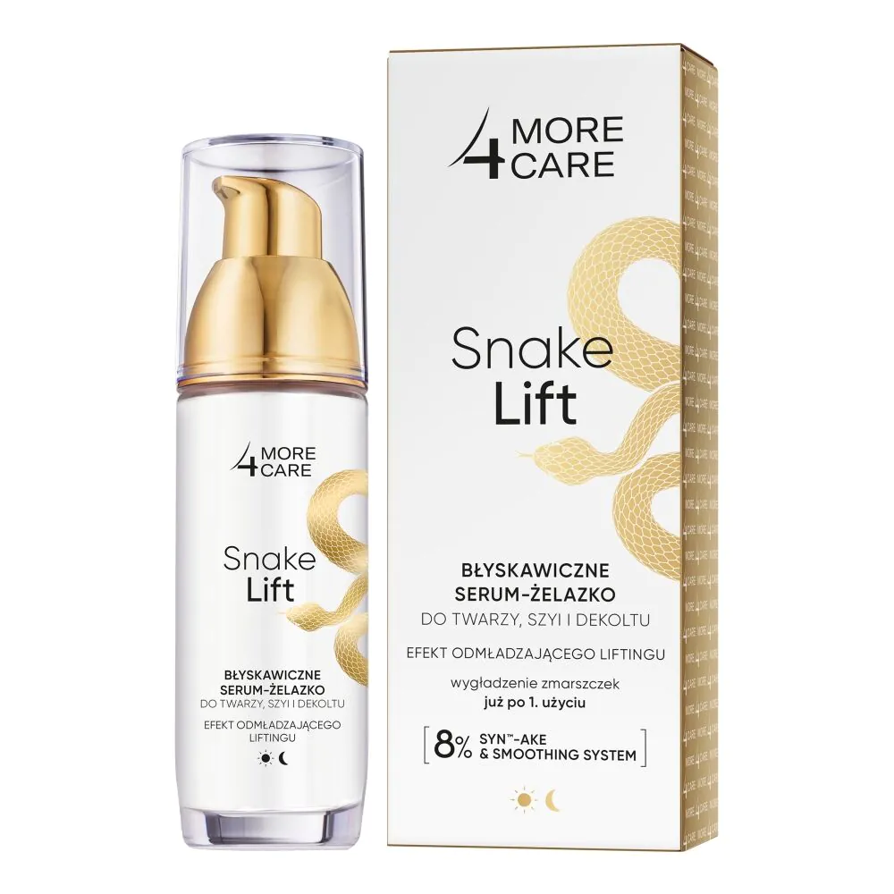 More4Care Snake Lift Błyskawiczne serum-Żelazko do twarzy, Szyi i Dekoltu
