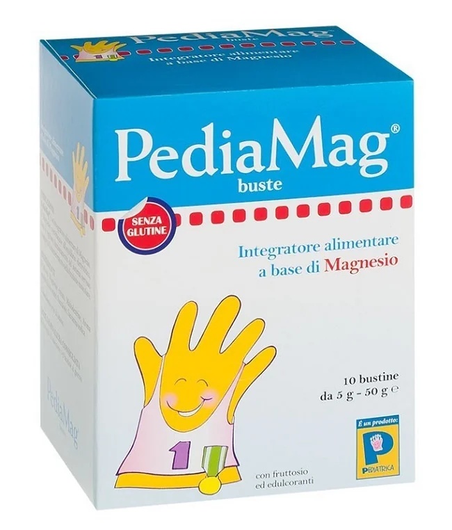 Pediamag voedingssupplement met magnesium en vitamine C, 10 zakjes.