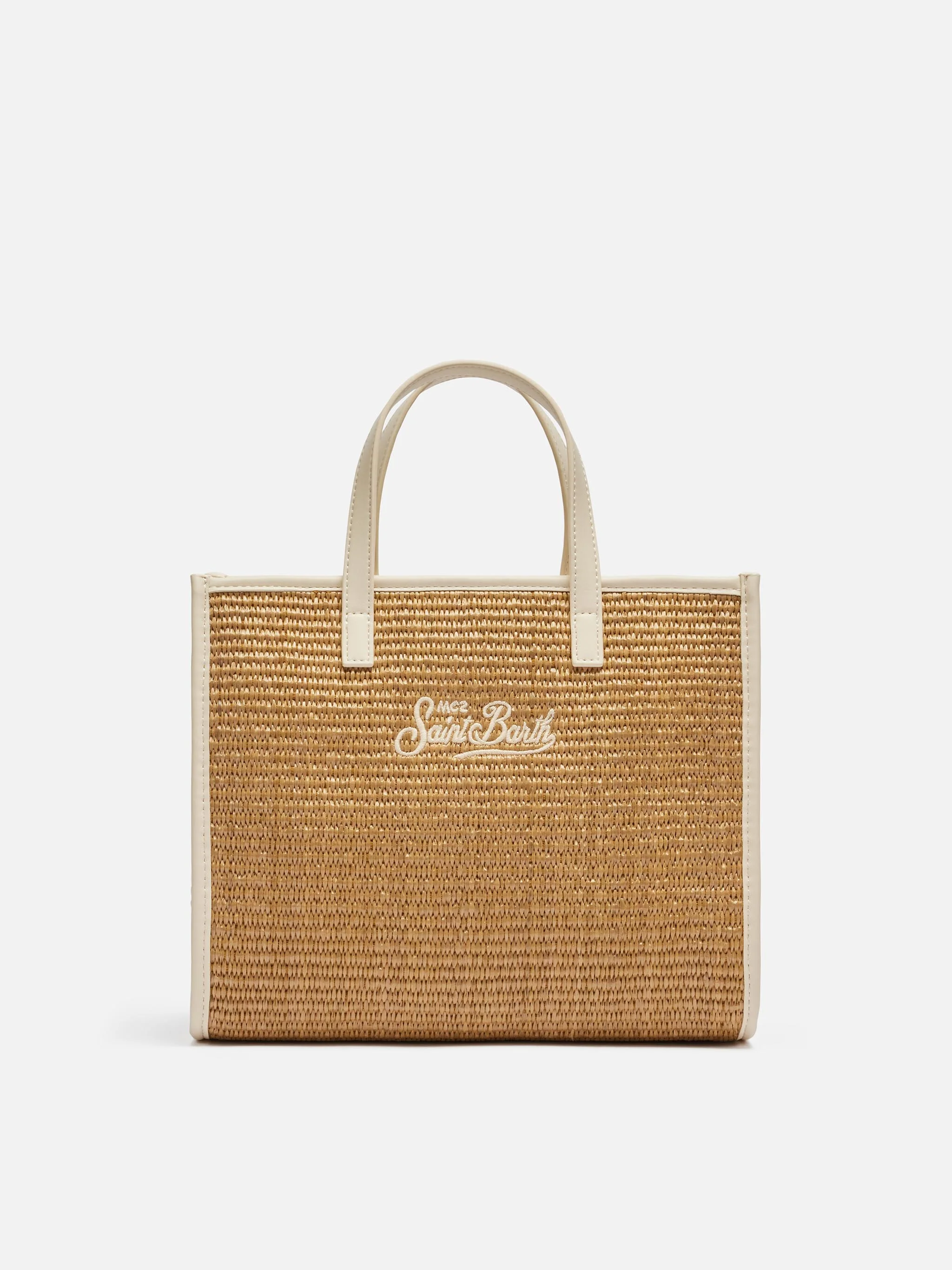 Vivian Midi handtas in bruine stro-look