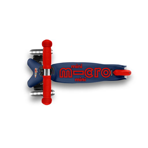 Mini Micro Deluxe LED mėlynas/raudonas paspirtukas