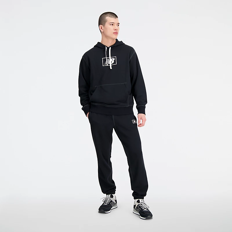 NB Essentials hoodie voor heren – zwart
