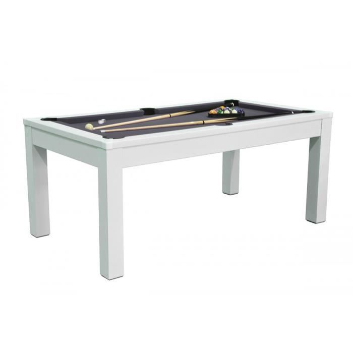 7-Fuß-Billardtisch (umwandelbar) – Meyer – Weiß – Graues Tuch – 213 x 112,5 x 82,5 cm