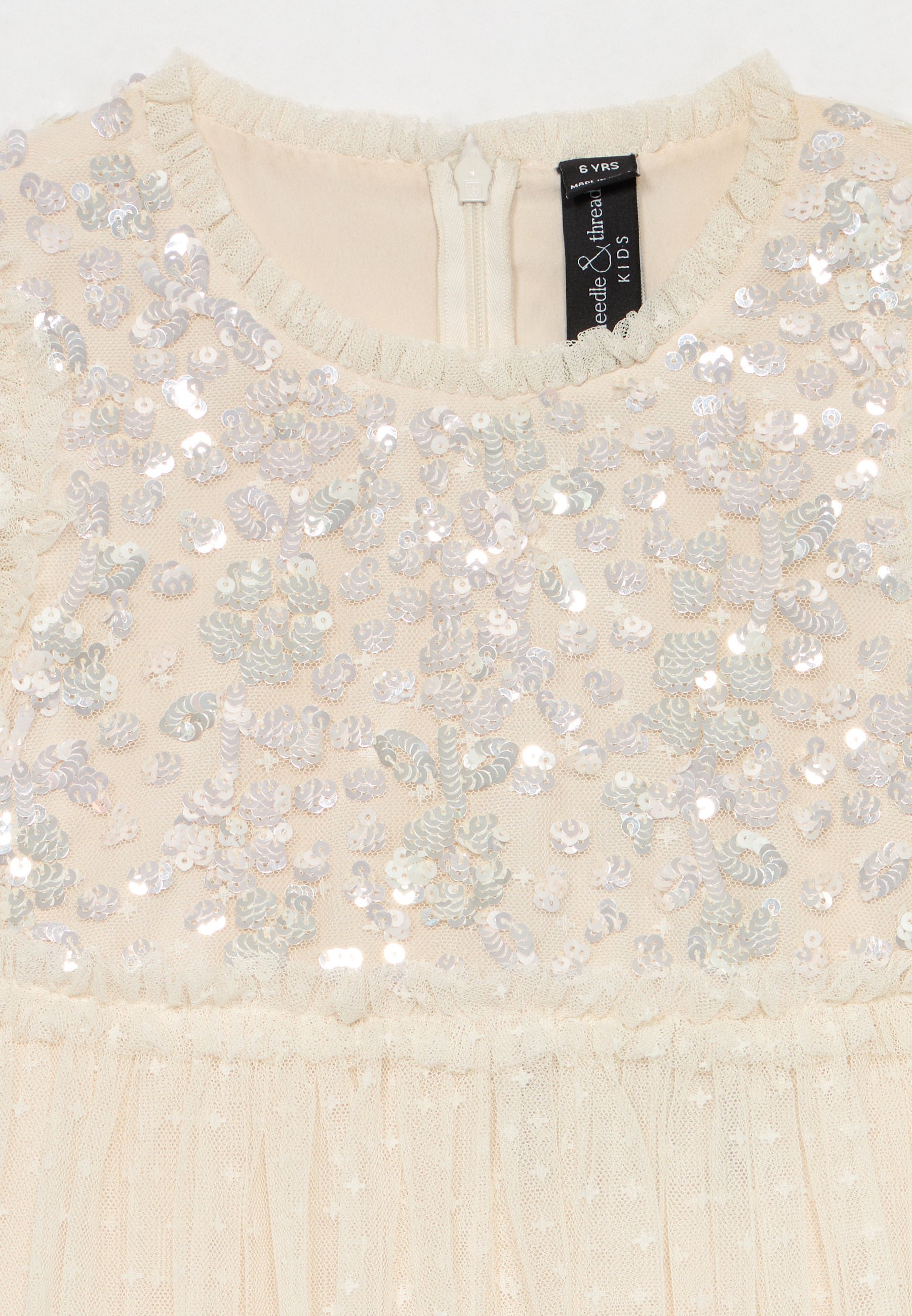 Needle & Thread Konfetti-Oberteil-Kleid – Cocktailkleid / Partykleid – Creme