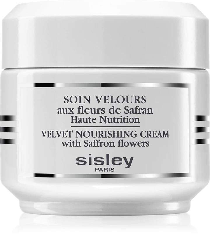 Creme hidratante nutritivo aveludado Sisley com flores de açafrão para pele seca e sensível.