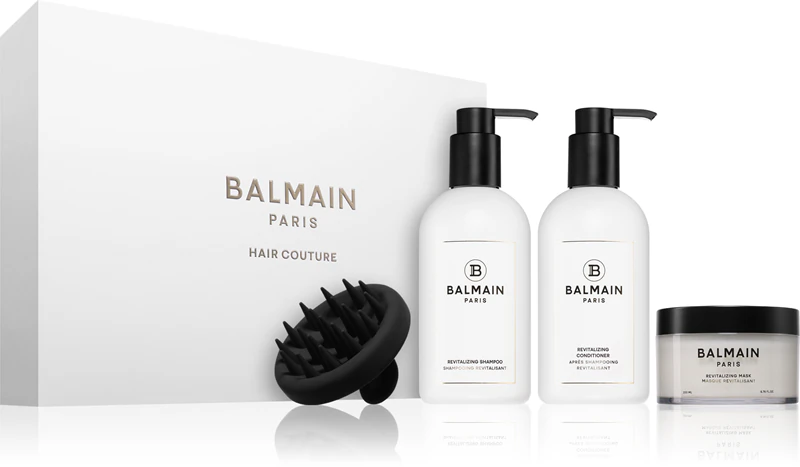 Kit de cuidados revitalizantes para cabelo Balmain Hair Couture, presente para mulheres.
