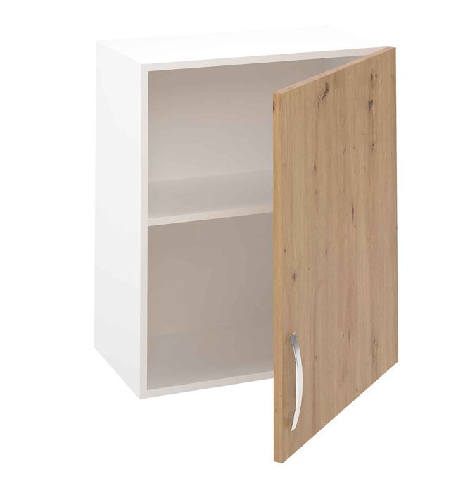 Meuble haut de cuisine avec 1 porte coloris Chêne Albar  - Hauteur 70 x Longueur 60 x profondeur 35 cm