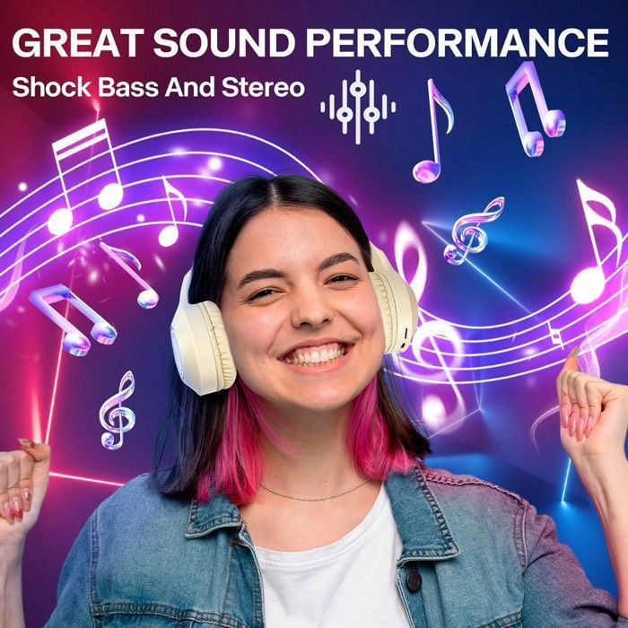 Auriculares infantiles - OKUMGGYJ - Bluetooth 5.0 - LED - 10 horas de autonomía - Limitador de volumen