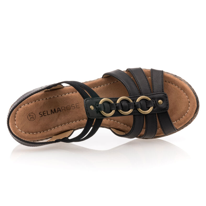 Schwarze Damensandalen / Zehenfreie Schuhe