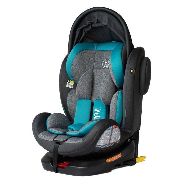 ZELI Siège-auto évolutif i-Size pivotant 360° enfants de 40 à 150 cm 0-36 kg Isofix Top Tether Vert avec canopy