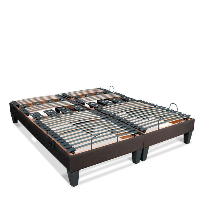 Juego de 2 bases de cama eléctricas Rochereau, 2 x 90 x 200 cm, somieres y soportes.