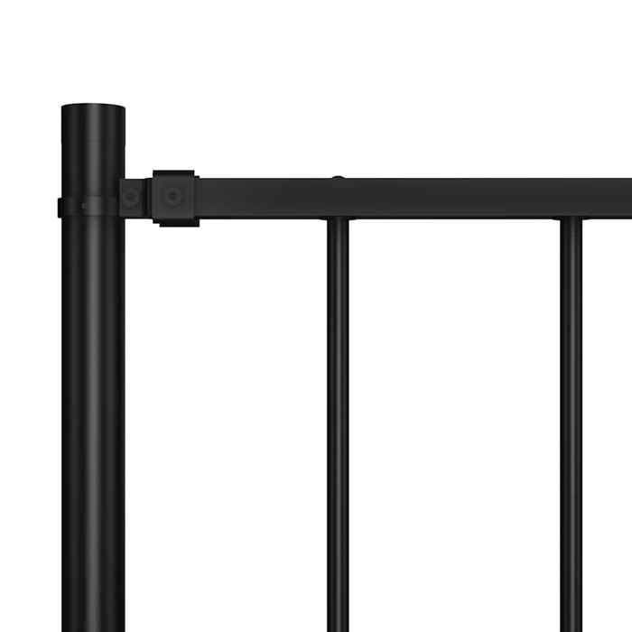Panel de valla vidaXL Woerden con postes de acero de 1,7 x 1,25 m, negro 145211