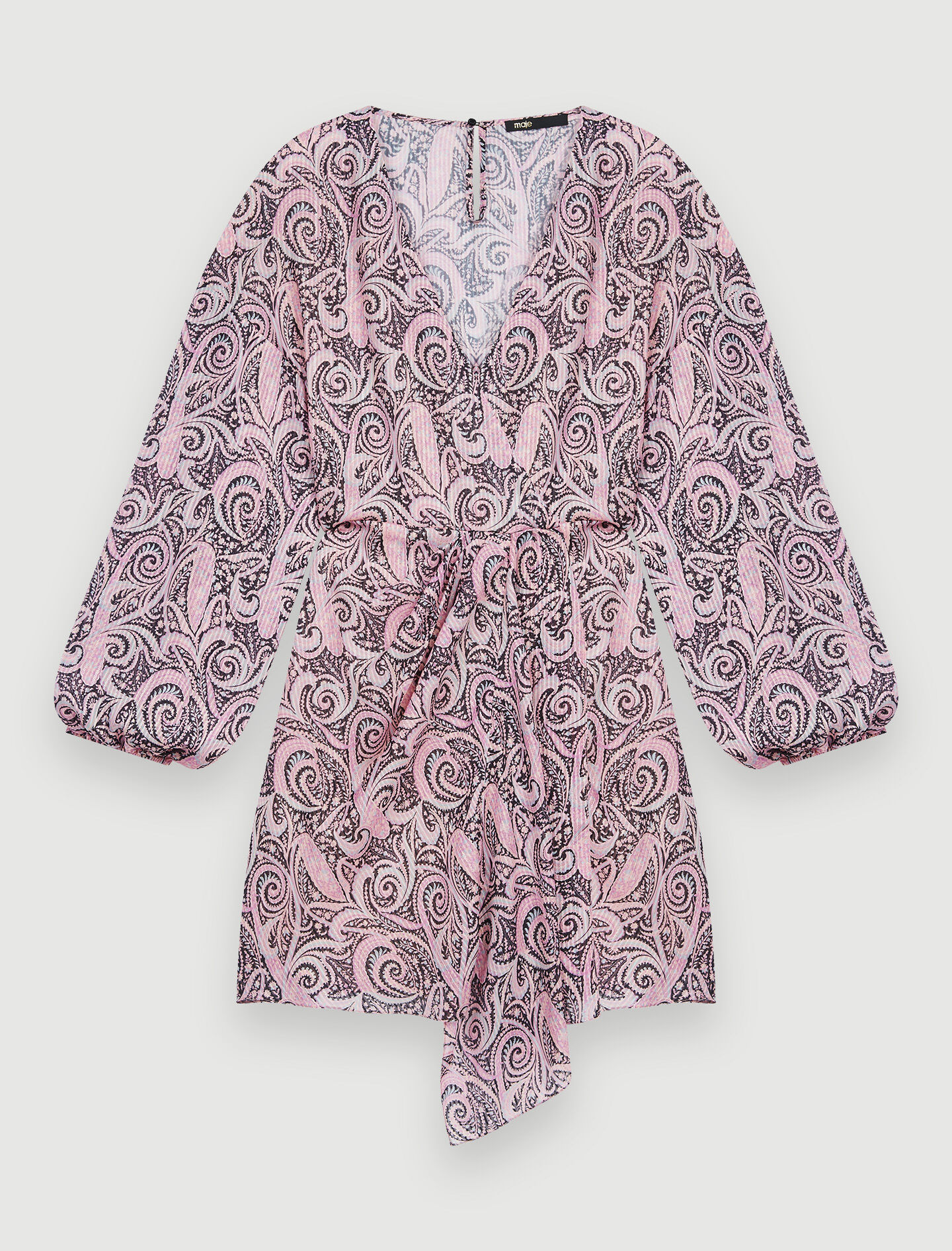 Rochie asimetrică cu imprimeu Paisley - Paisley roz