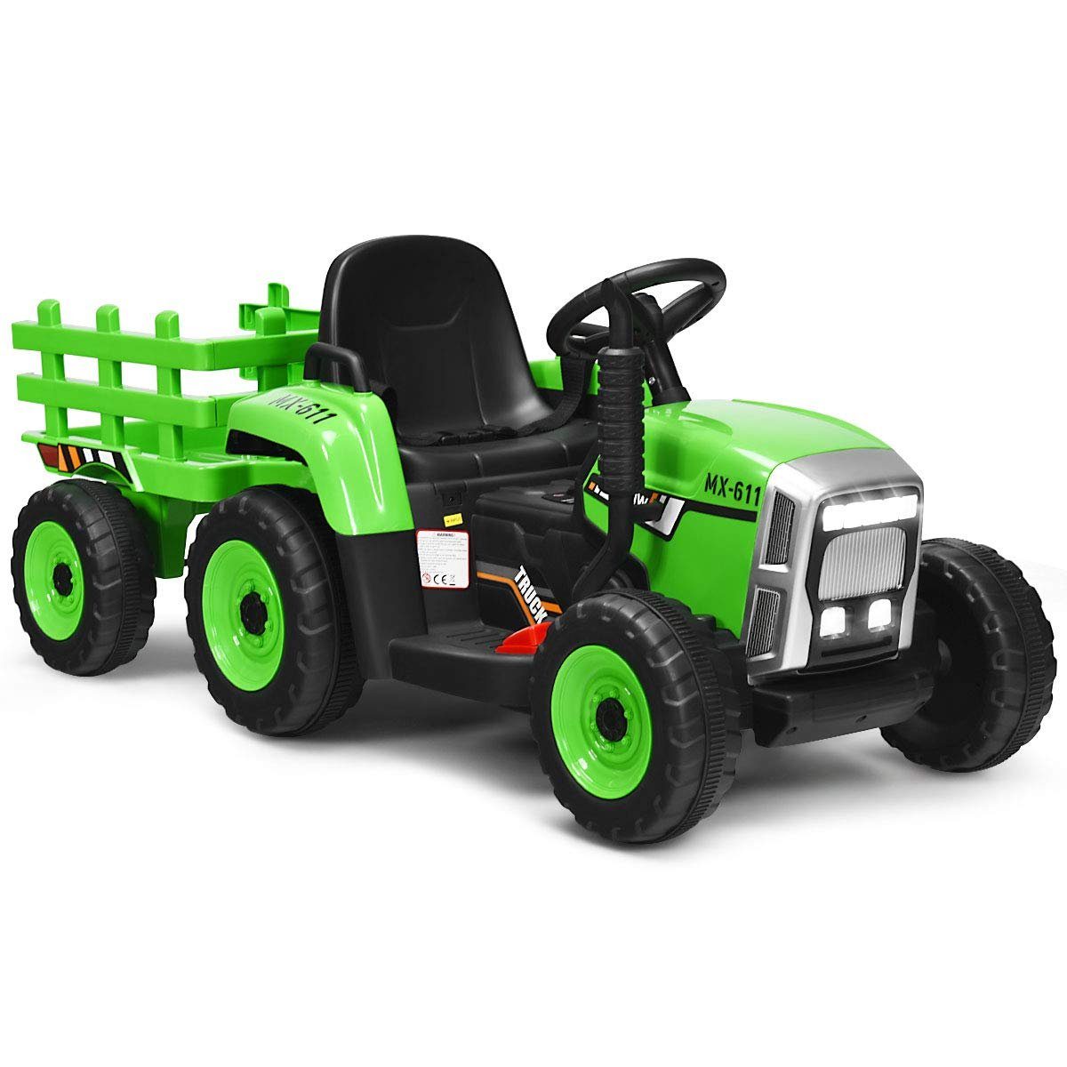 KOMFOTTEU elektrischer Kindertraktor, 30 kg Tragfähigkeit, ab 3 Jahren
