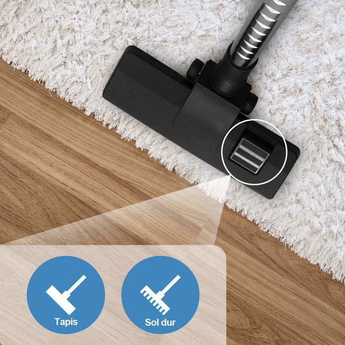 Aspirateur Traîneau sans sac Cyclonique - Aspirateur léger 1200W pour Tapis et Sols durs- Capacité 3,0 L - Bleu