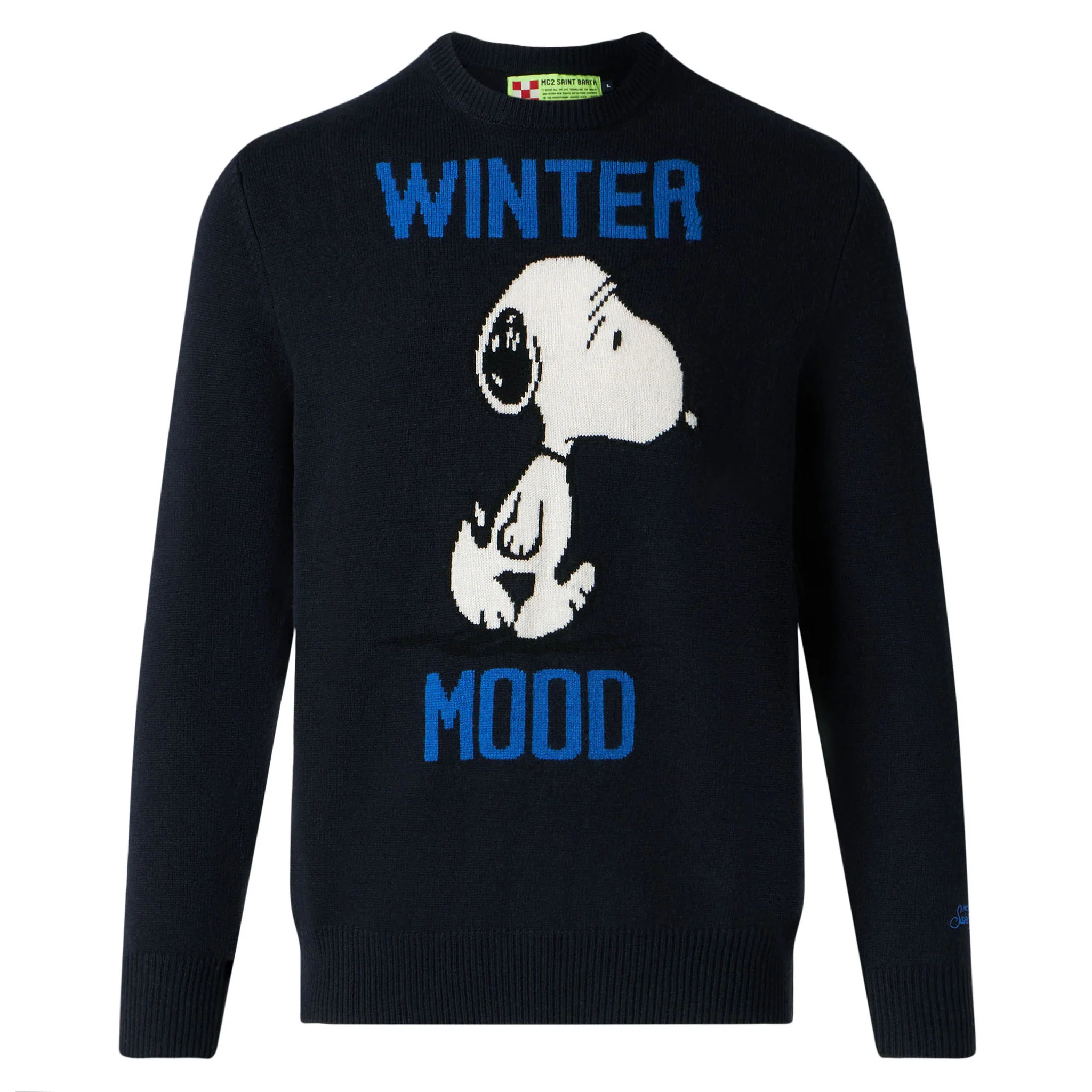 Blauwe herentrui met Snoopy-print in winterse stijl | SNOOPY - SPECIALE EDITIE