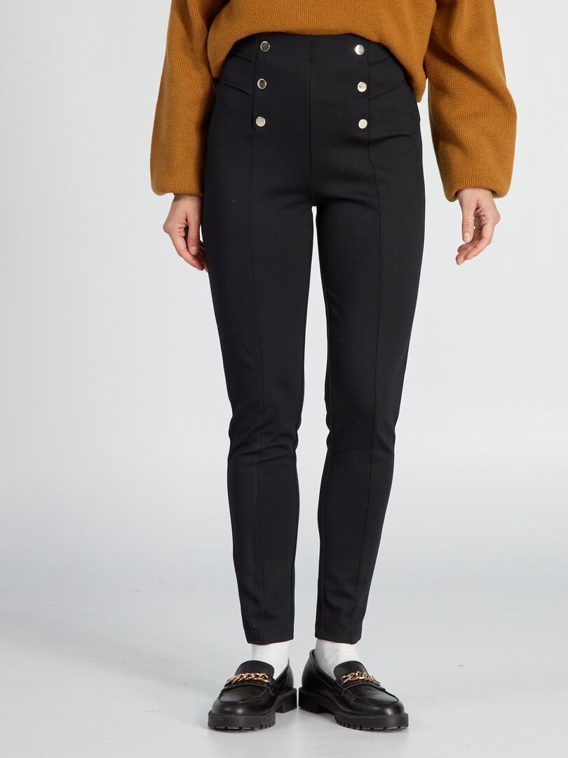 Milano gebreide lange legging - zwart