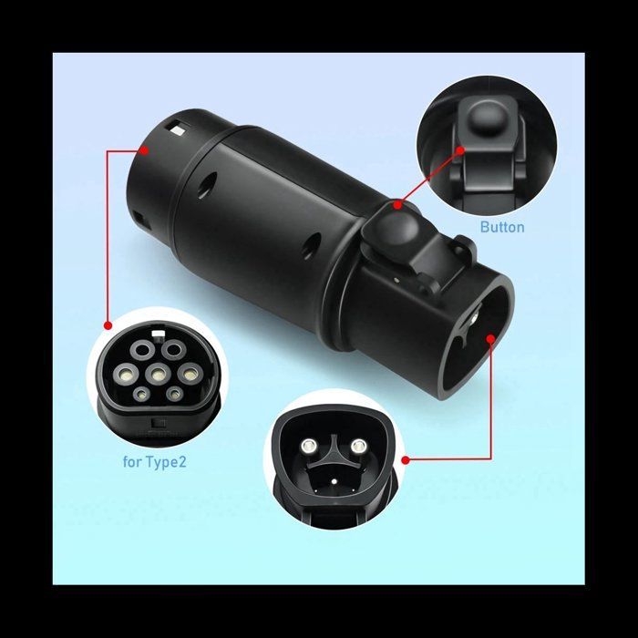 Adaptador EV de 32 A a adaptador EVSE tipo 2 para coches eléctricos, cargador de vehículos de 250 V, conector de carga monofásico