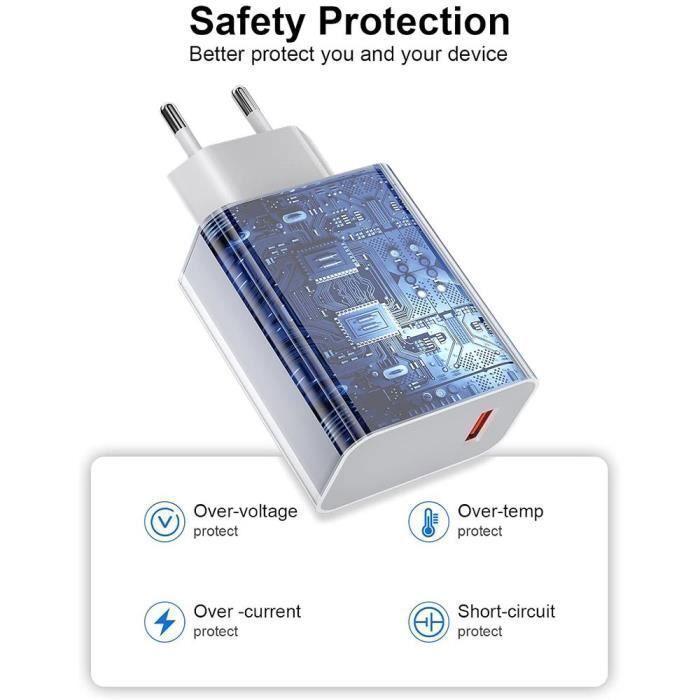 Chargeur Rapide 33W - E.F.CONNECTION - Câble 1 Mètre 6A USB-C - Compatible Xiaomi 15t/15tPro/15/14/14/13