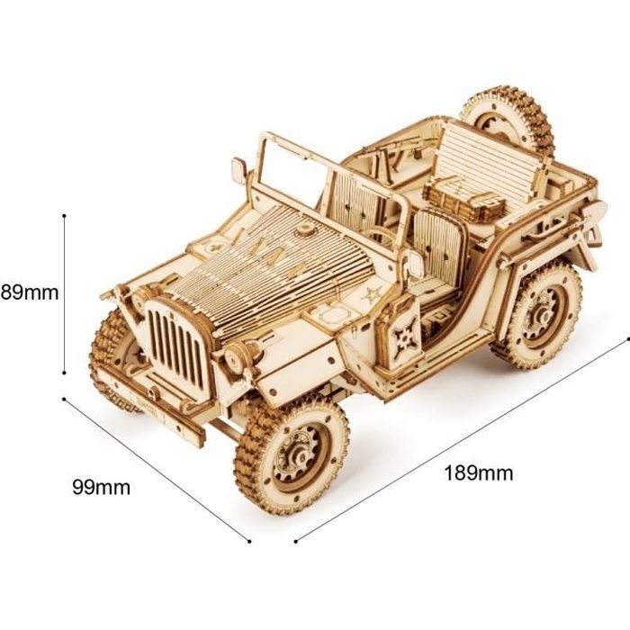 Kit di modellismo in legno - ROBOTIME - Jeep - 369 pezzi - Montaggio richiesto - Unisex