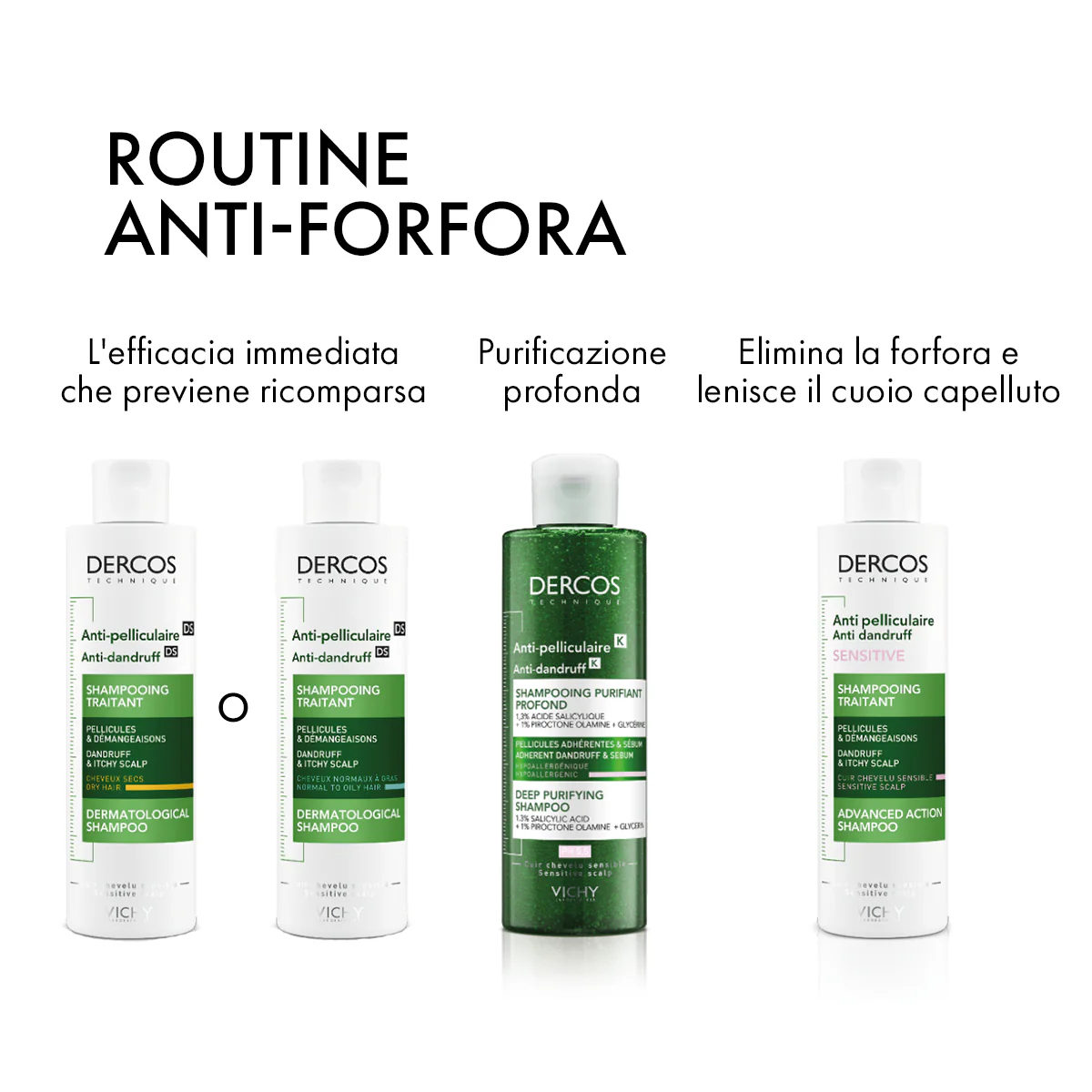Dercos DT Shampoo Antiforfora DS capelli da normali a grassi - Shampoo Antiforfora