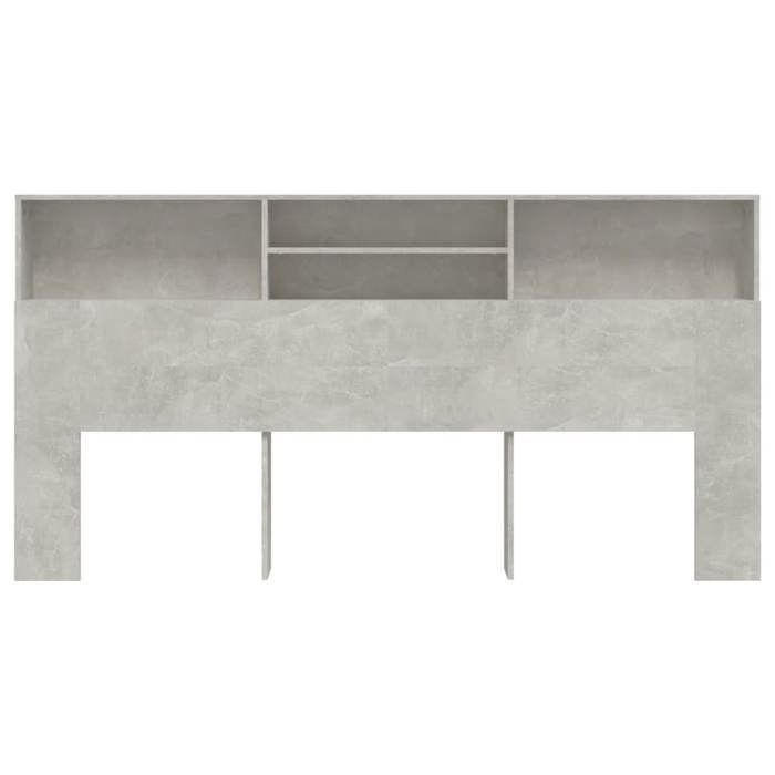 Tête de lit avec rangement accessoire de lit table de chevet etagere 200 x 19 x 103,5 cm MDF gris TDL0200031