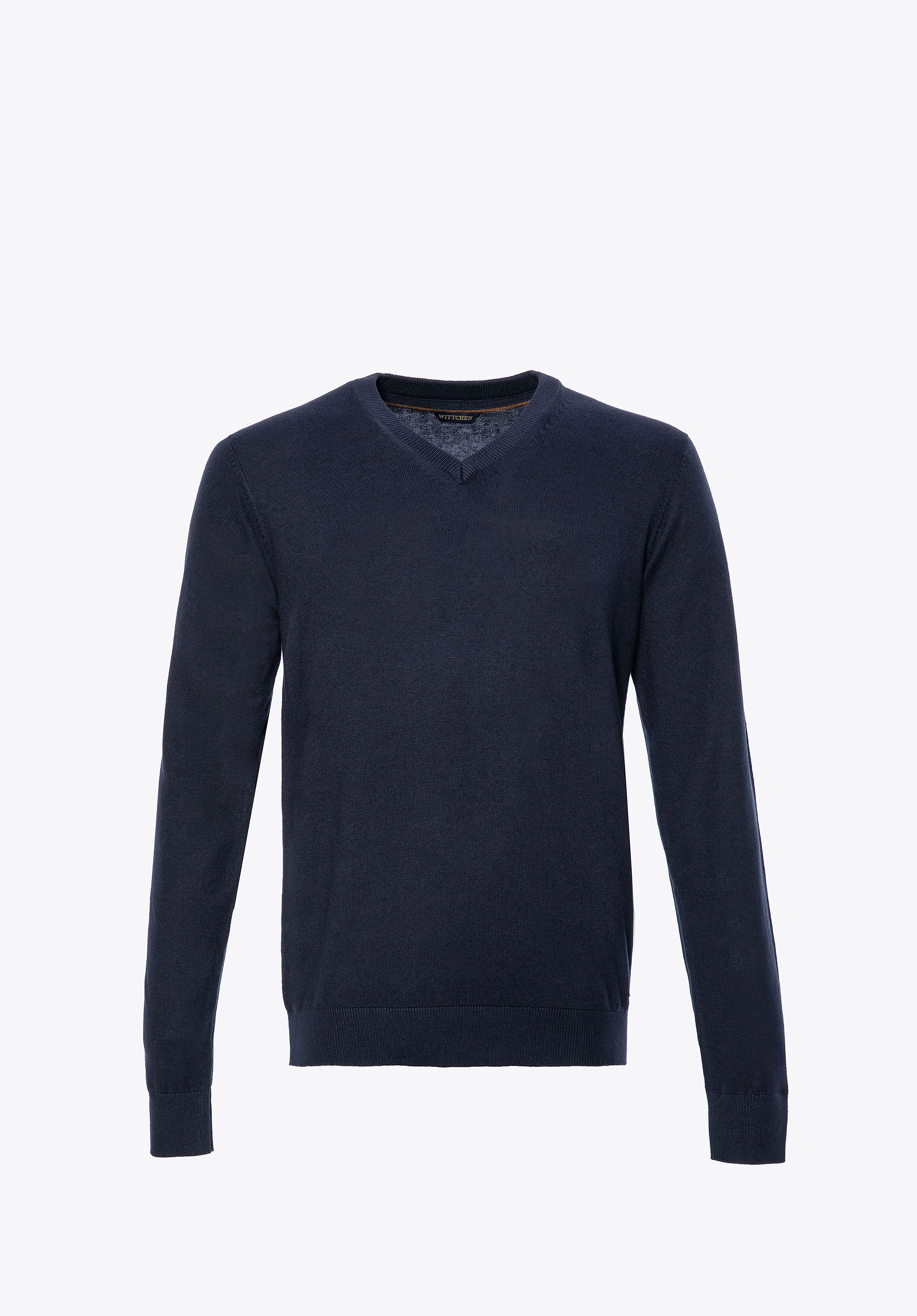 Sweter męski bawełniany z kaszmirem granatowy