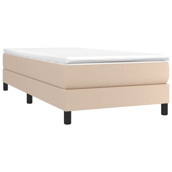 Verano 2026@Estructura de cama individual - Base de láminas - para adultos - Capuchino 90x190cm Piel sintética, 7864