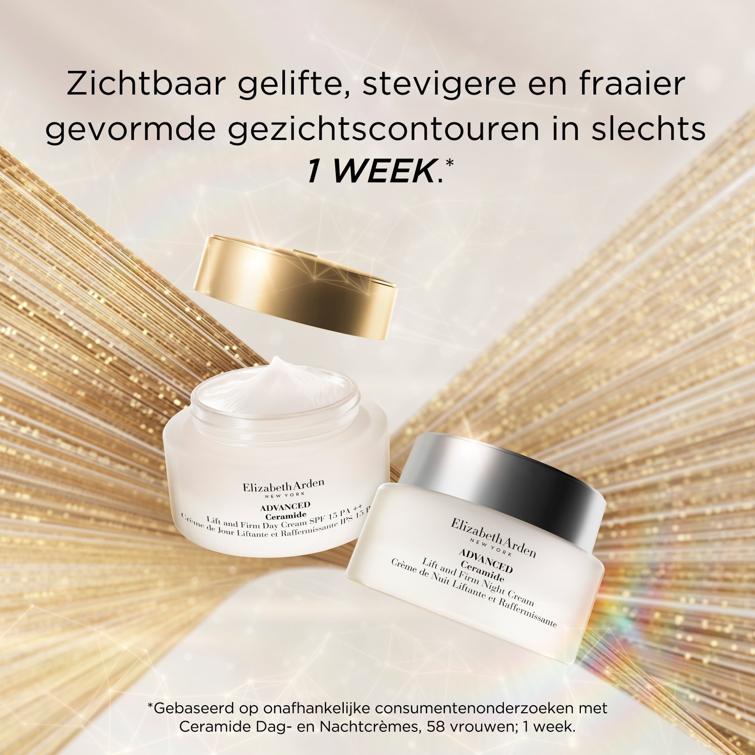 „Elizabeth Arden Ceramide Lift & Firm“ dieninis kremas nuo saulės SPF 15 PA++, 50 ml