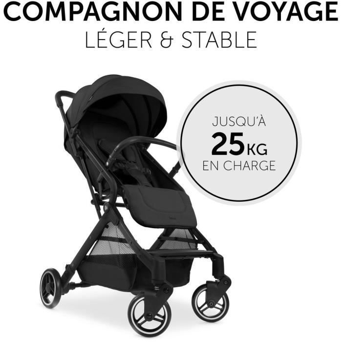 HAUCK – Kompakter Kinderwagen – TRAVEL N CARE – 4 Räder – Einhand-Faltmechanismus – Schwarz