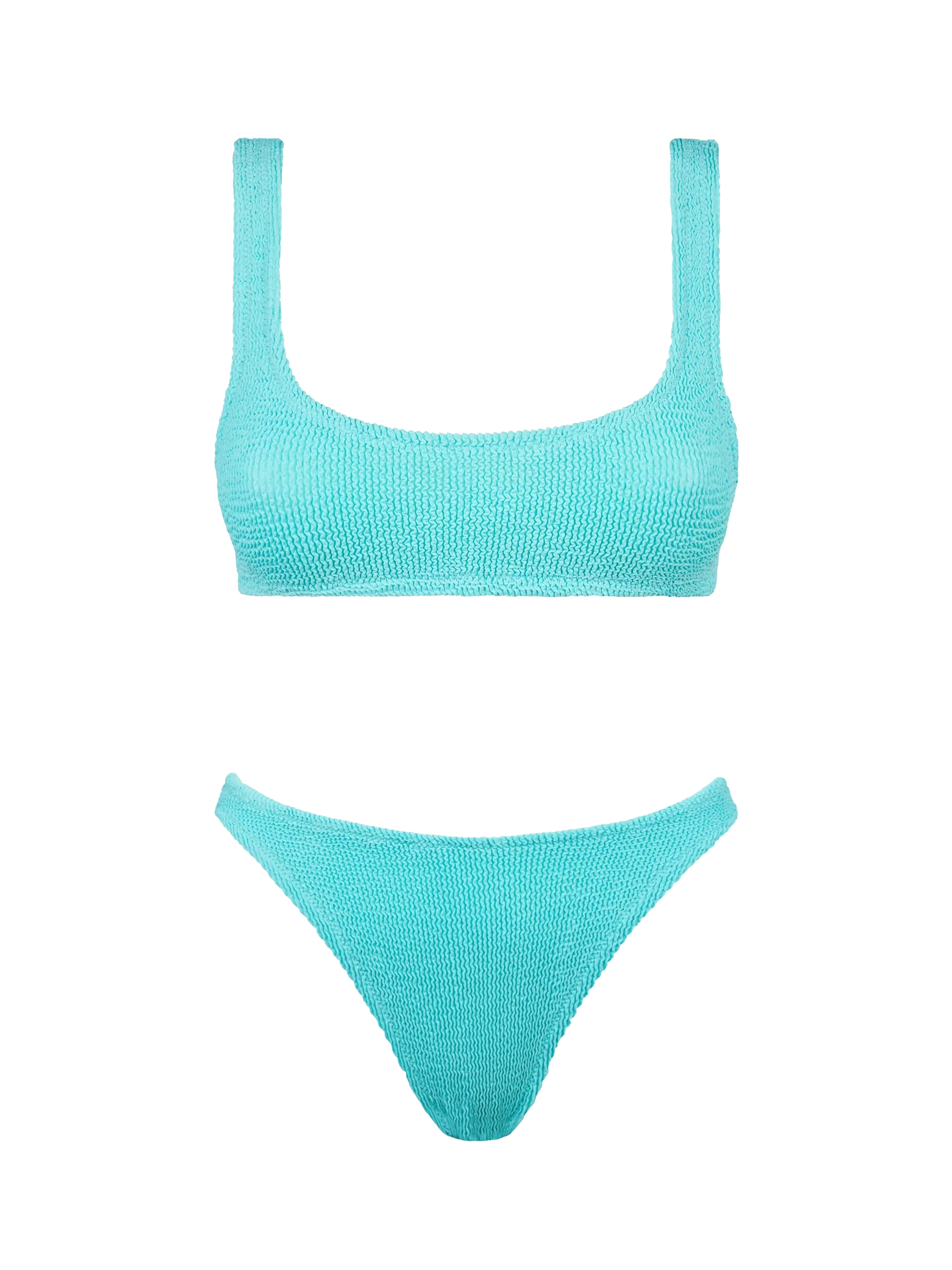 Soutien-gorge de bikini froissé vert d'eau pour femme