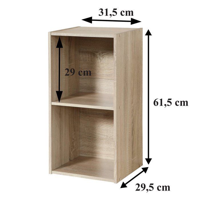 COMPO Meuble de rangement 2 cases Bois clair - L29,5 cm