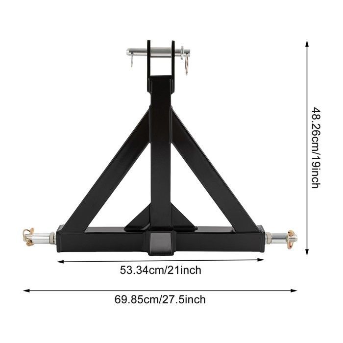 Enganche de remolque triangular - Enganche de remolque de 3 puntos y 2