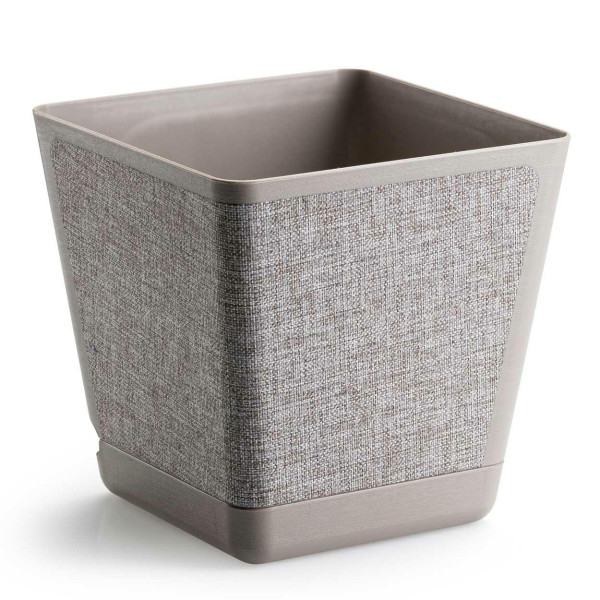 Doniczka Pilea Texelle taupe 18x18 cm nowoczesna donica do salonu