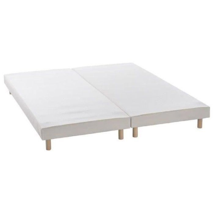 DEKO DREAM Rakenne - Sommiers tapissiers à lattes x 2 - 180 x 200 - Bois massif blanc + pieds